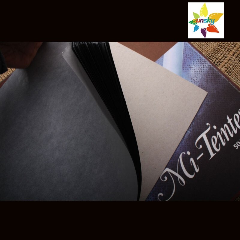 CANSON Mi-Teintes Pastel Paper Black Paper,24cmx32cm 32cmx41cm 16 Sheets,honey comb surface acid free 50% Cotton Spiral Bound