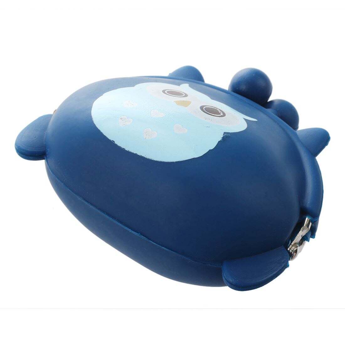 Piges tegneserieugle silikone gelé pung taske nøgler møntpung (blå)