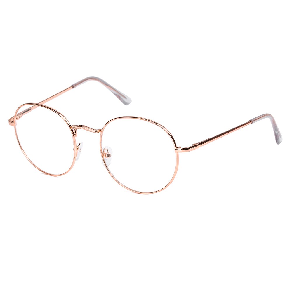 Unisex metall vintage runda glasögon överdimensionerade glasögon ram optiska glasögon ram synvård glasögon: Guld-