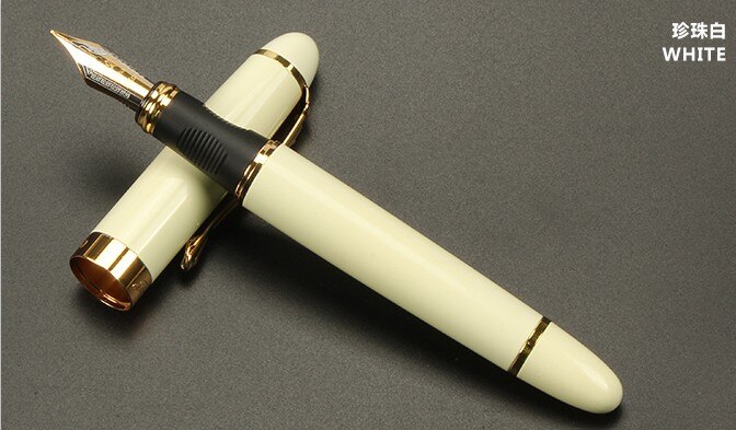Jinhao-pluma estilográfica de Metal de , plumas clásicas de cuerpo grueso de 1,0mm, pluma de caligrafía con punta curva, de tinta de lujo para escribir, X450