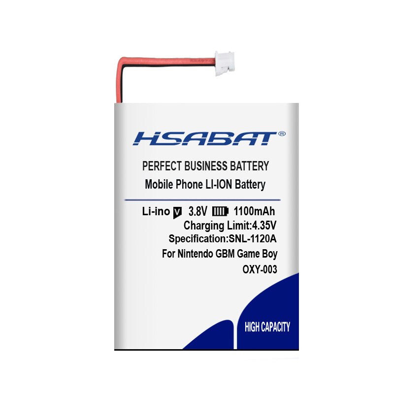 HSABAT-Batería de repuesto de 1100mAh para Nintendo GBM Game Boy, Micro OXY-003, novedad