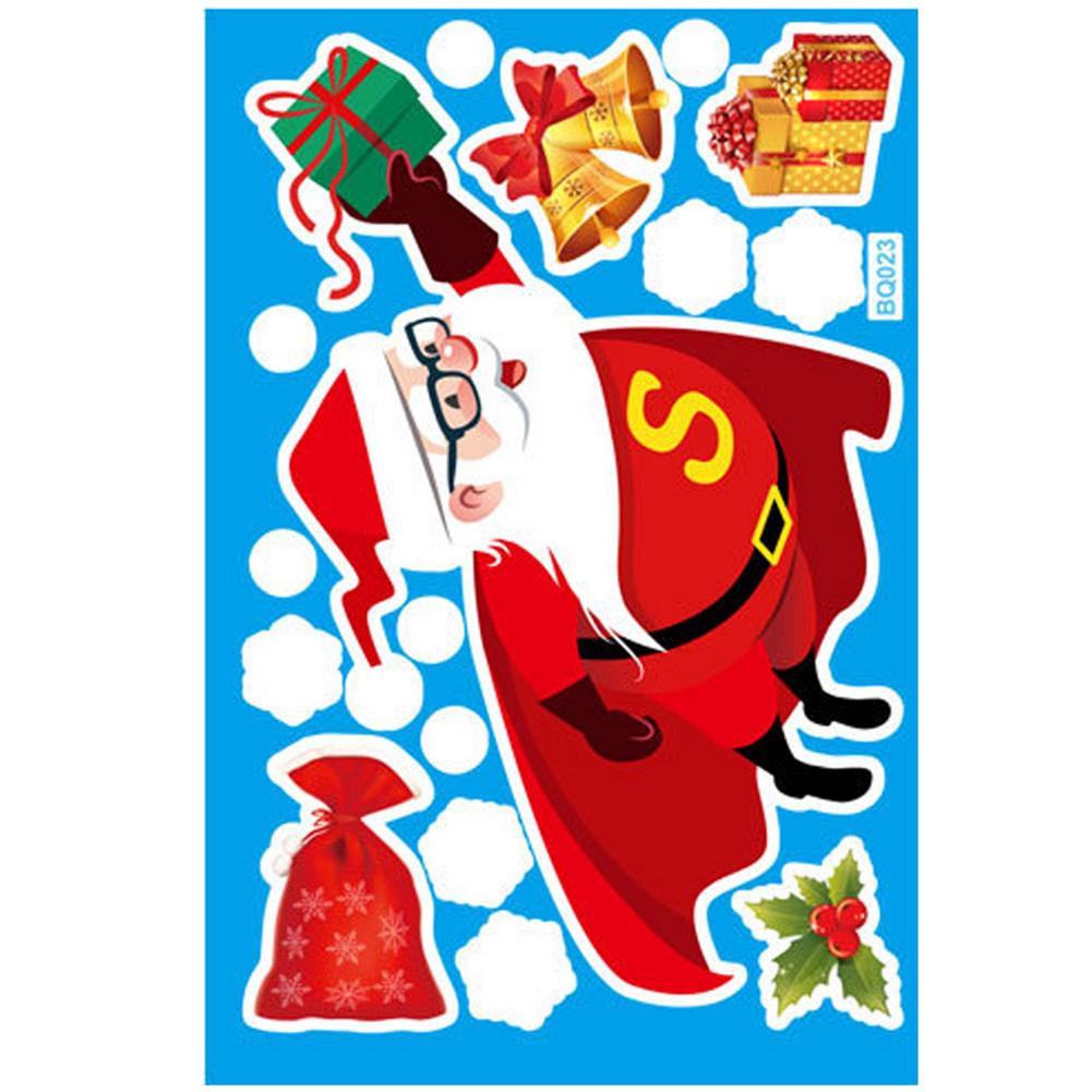 Christmas Santa Claus Window Clings Decals Snowflake Refrigerator Stickers Christmas Party Decoration Electrostatic Wall Sticker: C
