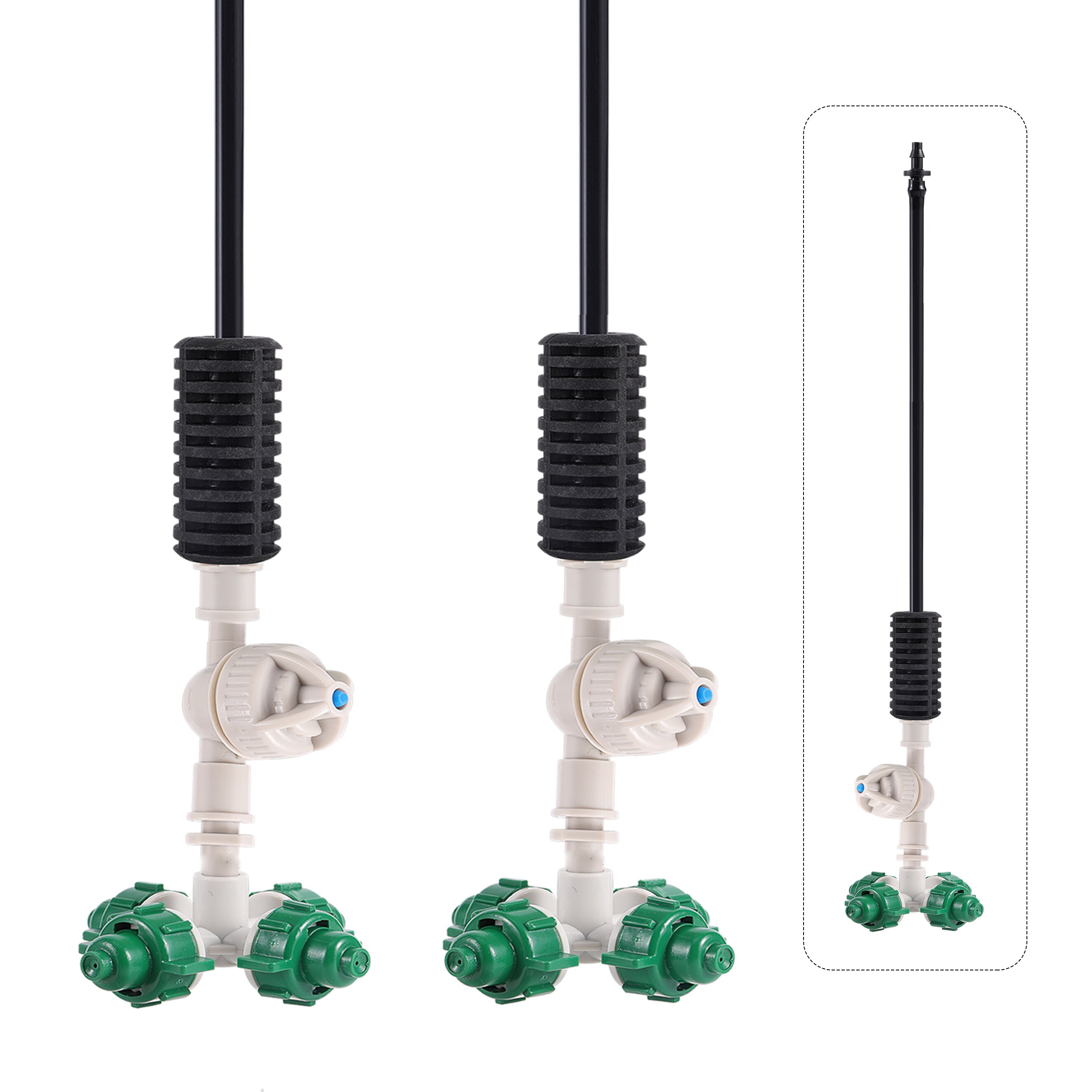 Jardim Greenhouse Misting Bicos Kit, Paisagismo De Refrigeração, Umidificação Sprinklers, 4-Way Atomização, Pulverizador De Irrigação, 10 conjuntos