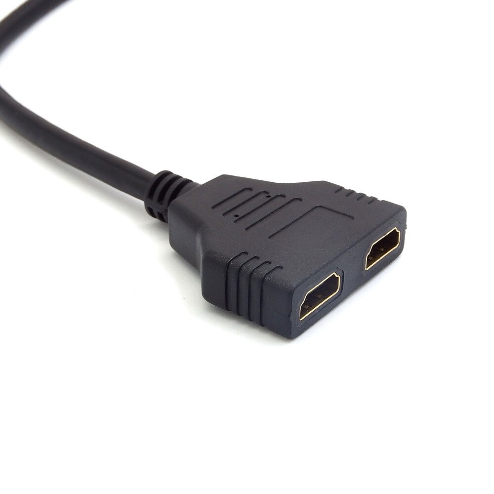Kabel hdmi splitter kabel 1 han til dobbelt hdmi 2 hun y splitter adapter i hdmi hd led lcd  tv 30cm