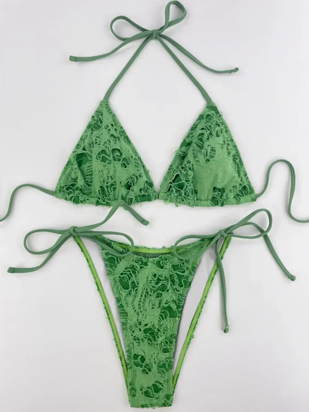 Bañador gótico Grunge para mujer, Micro Bikini desgastado Y2K, trajes de baño Halter con tirantes y cordones, tendencia Punk, novedad de 2023.traje de baño con faja reductora,vestidos de baño mujer envio gratis,tangas: L / Azul