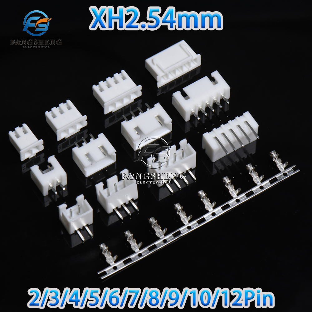 20 Kits XH2.54mm 2/3/4/5/6/7/8/9/10/12pin Terminals Plastic Shell Male Plug + Female Socket Wire Connector Jst 2.54mm