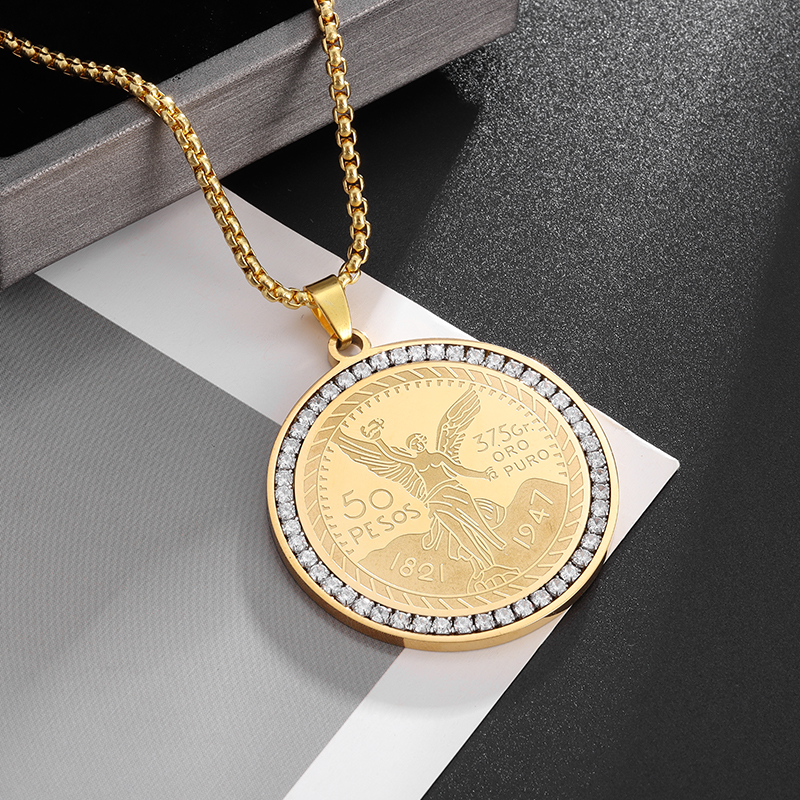 Gold Color Crucifix Image Men\\'s Pendant Christ Miami Cuban Religious Necklace for Daily Wear Jewelry Accessories