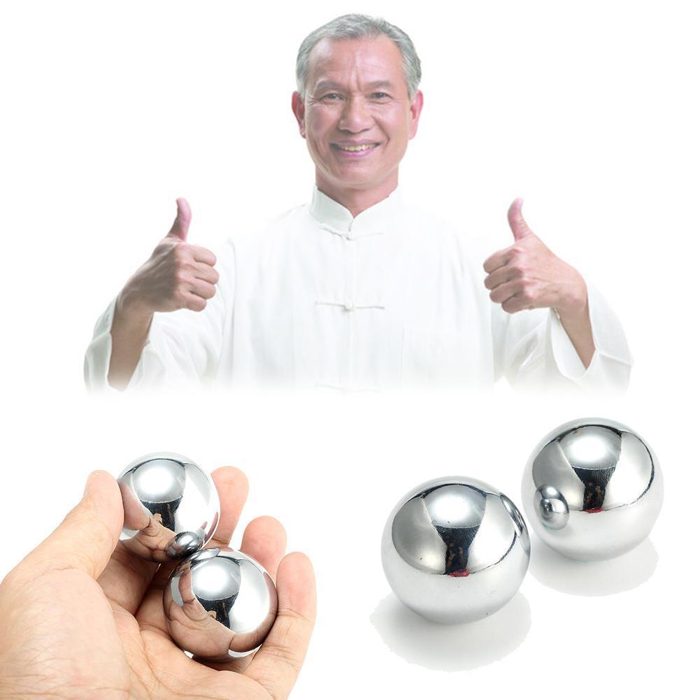 Chinese Chromium-Plated Silver Brocade Balls Iron Fitness Handball Middle-Aged Sensory Exercise Ball Turn Message Medicine Balls