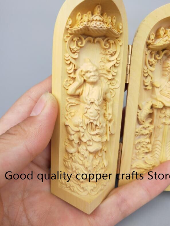Chinees handwerk houtsnijwerk matsu god boeddhabeeld