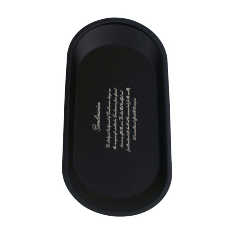 Black Metal Storage Tray Oval Lettering Fruit Plate Small Items Jewelry Display Tray Mirror Storage Tray Home Storage: B2 L