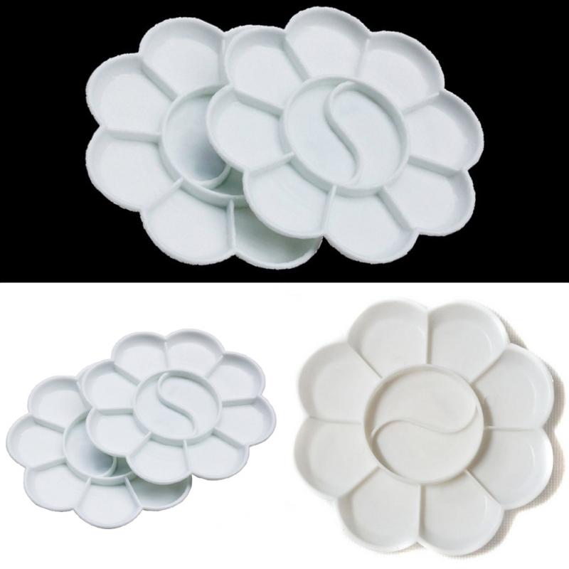 Plateau de peinture artistique, 2 pièces pour artiste, Palette blanche en plastique pour peinture dessin, étudiants utilisant des Palettes #4