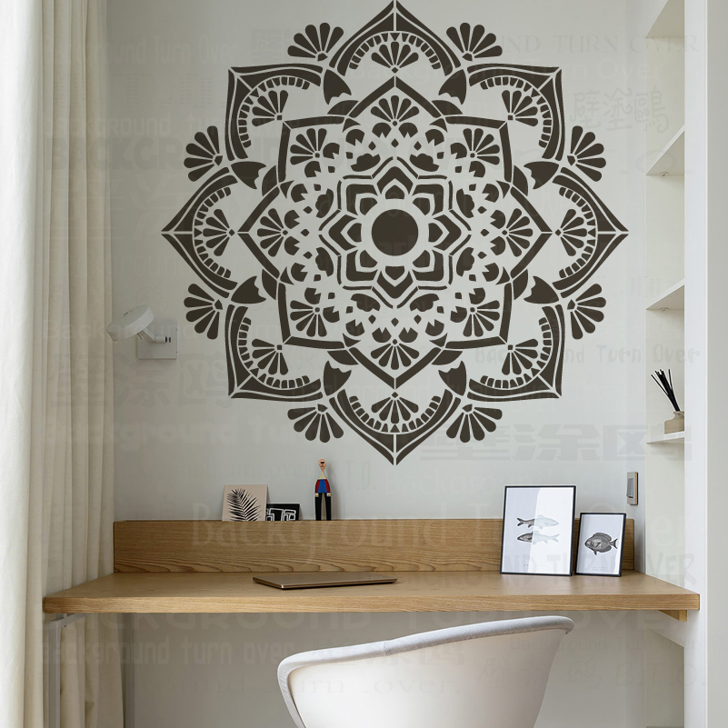 Plantilla de Mandala Extra grande de 70cm - 110cm para pintar decoraciones de flores de pared grande plantilla de suelo pintura plantillas redondas patrones S280