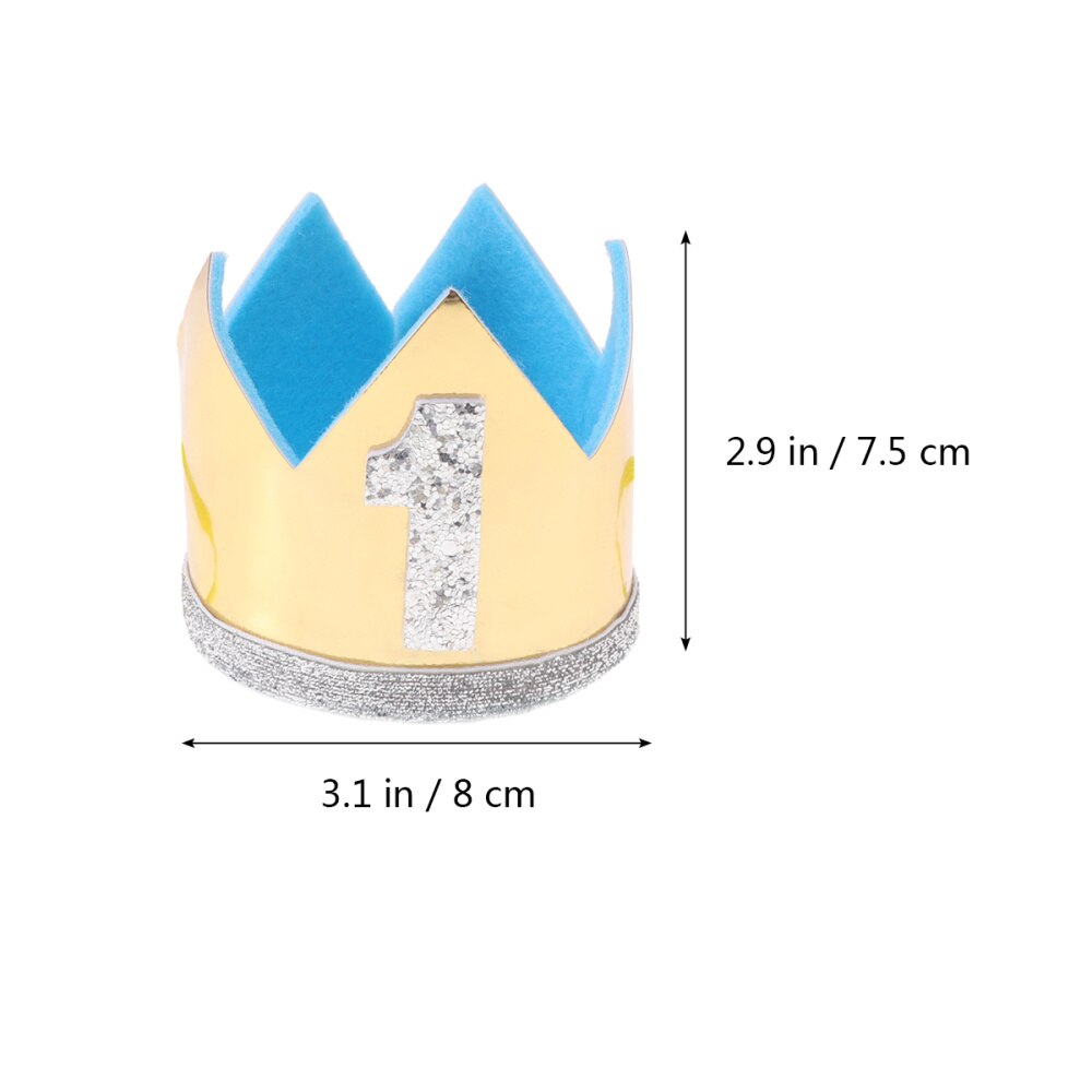 Adorable Baby Birthday Hats Kids Party Hats Crown Hairband Party Decorations (Dark Blue)