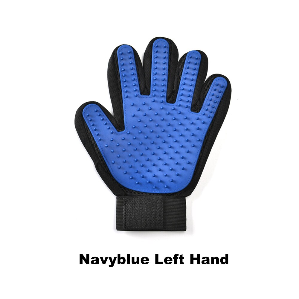 Katze Pflege Handschuh für Katze Kamm für Haar Kardieren Gute für Katzen Zubehör Produkte für Haustiere Salon Pinsel Gatos Accesorios: Navyblue links