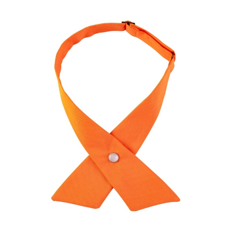 Nœud papillon croisé pour femmes et filles, Style japonais, uniforme d&#39;écolière, couleur unie, réglable, cravate pré-nouée
