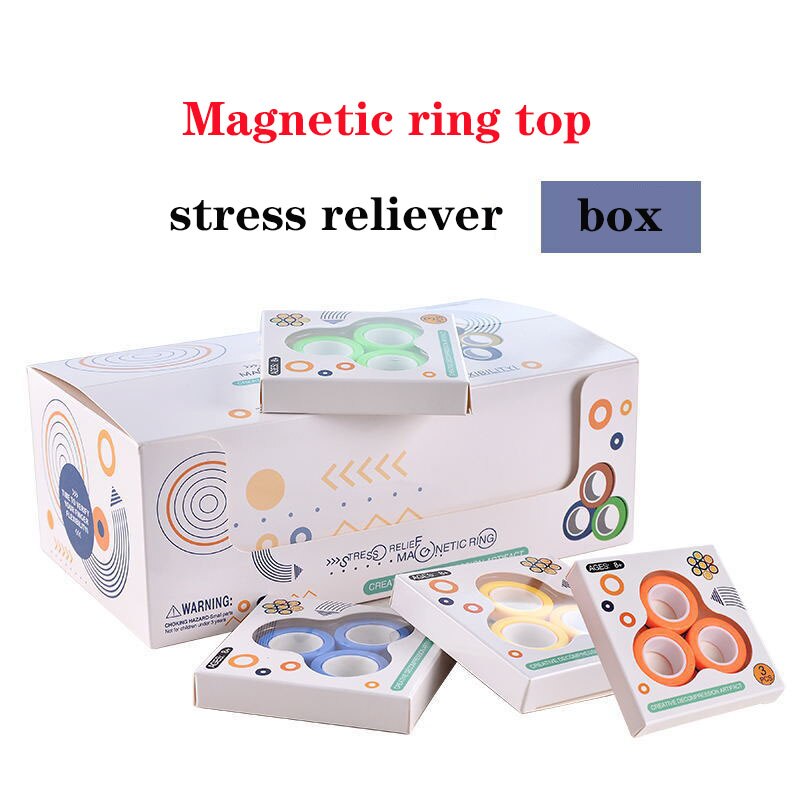 3Pcs Anti-Stress Magnetische Magie Ringe Entpacken Spielzeug Für Magier Trick Requisiten Dekompression Magie Trick Kleine Ornamente