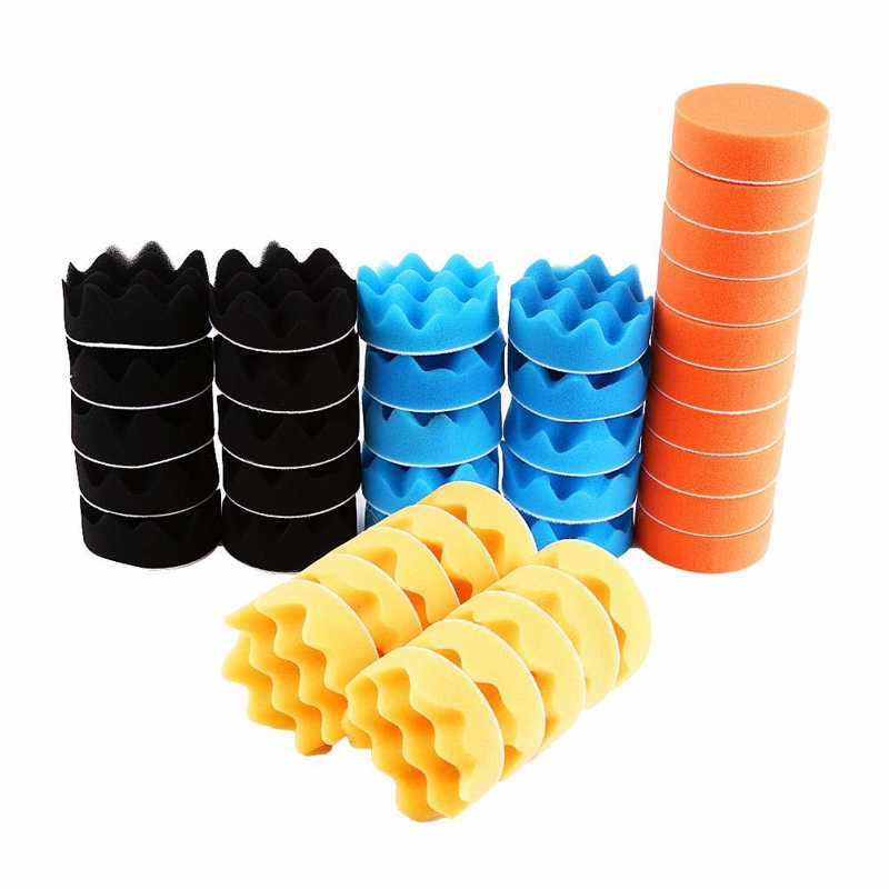 50 Stuks 3 "Auto Polijsten Buffing Pad Kit Spons Polijsten Polijsten Waxen Pad Disc Voor Auto Polijstmachine Buffer