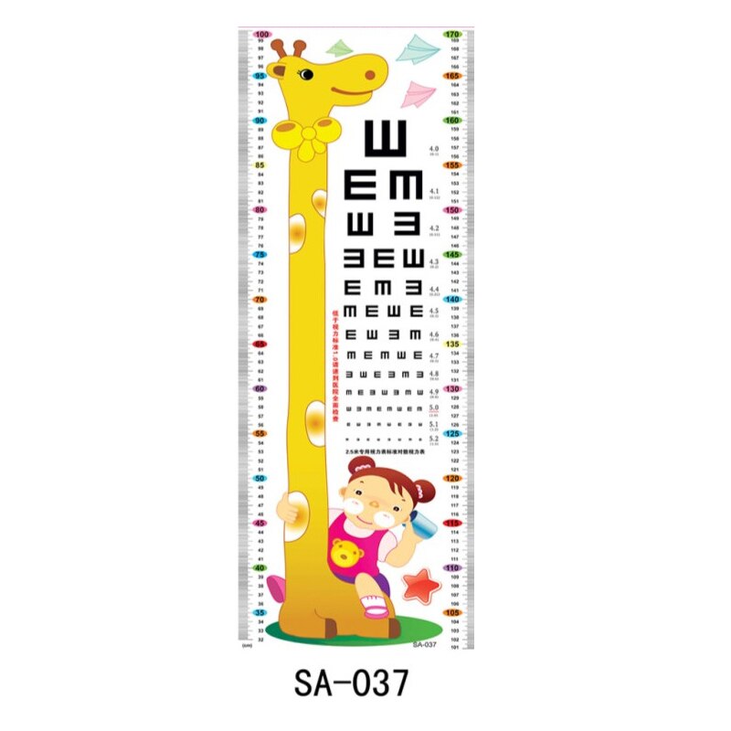 Cartoon Home Bedroom Visual Chart Nursery Decorations PVC Kids Height Chart 1Sheet Wall Stickers: 4