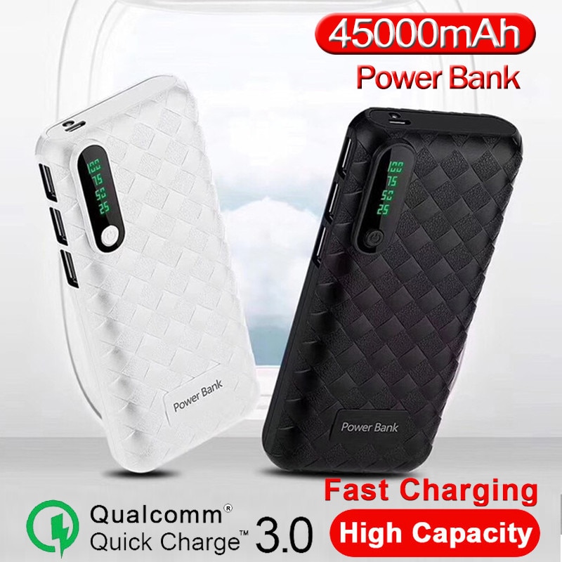 Energie Bank 45000mAh hoch-kapazität Tragbare Energie Ladegerät Externe Batterie Reise Poverbank mit LED Beleuchtung Digital Anzeige