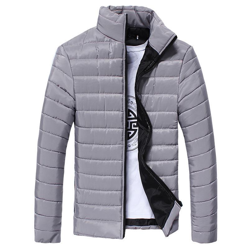 Zacoo heren winter dons gewatteerde katoenen jas staande kraag rits bovenkleding jas warme blouse