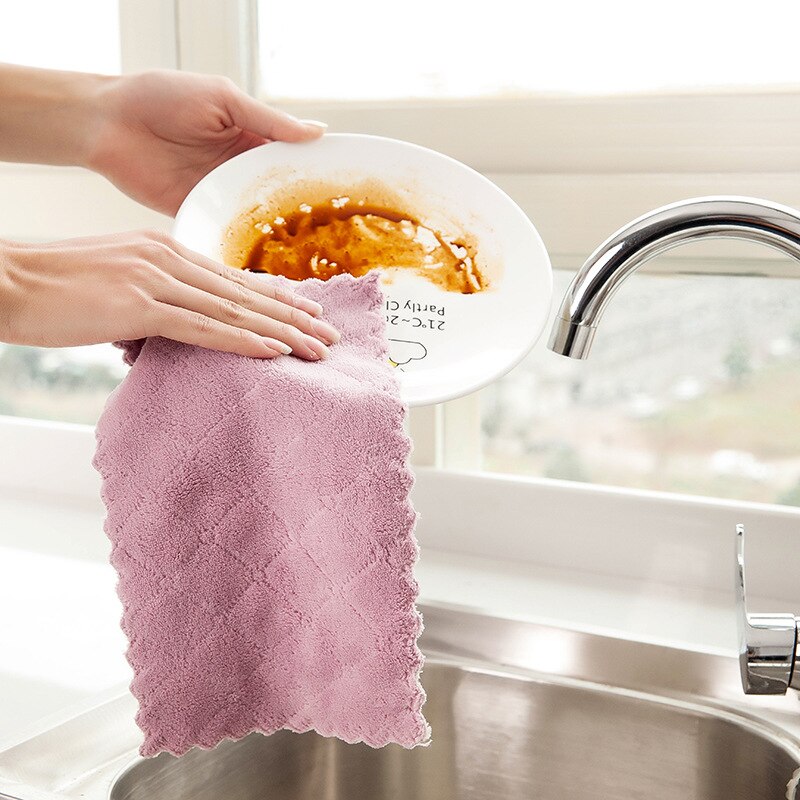 Microfiber kitchen cleaning cloth Non-sticky Easy to clean dishcloth kitchen tools Kitchen accessories