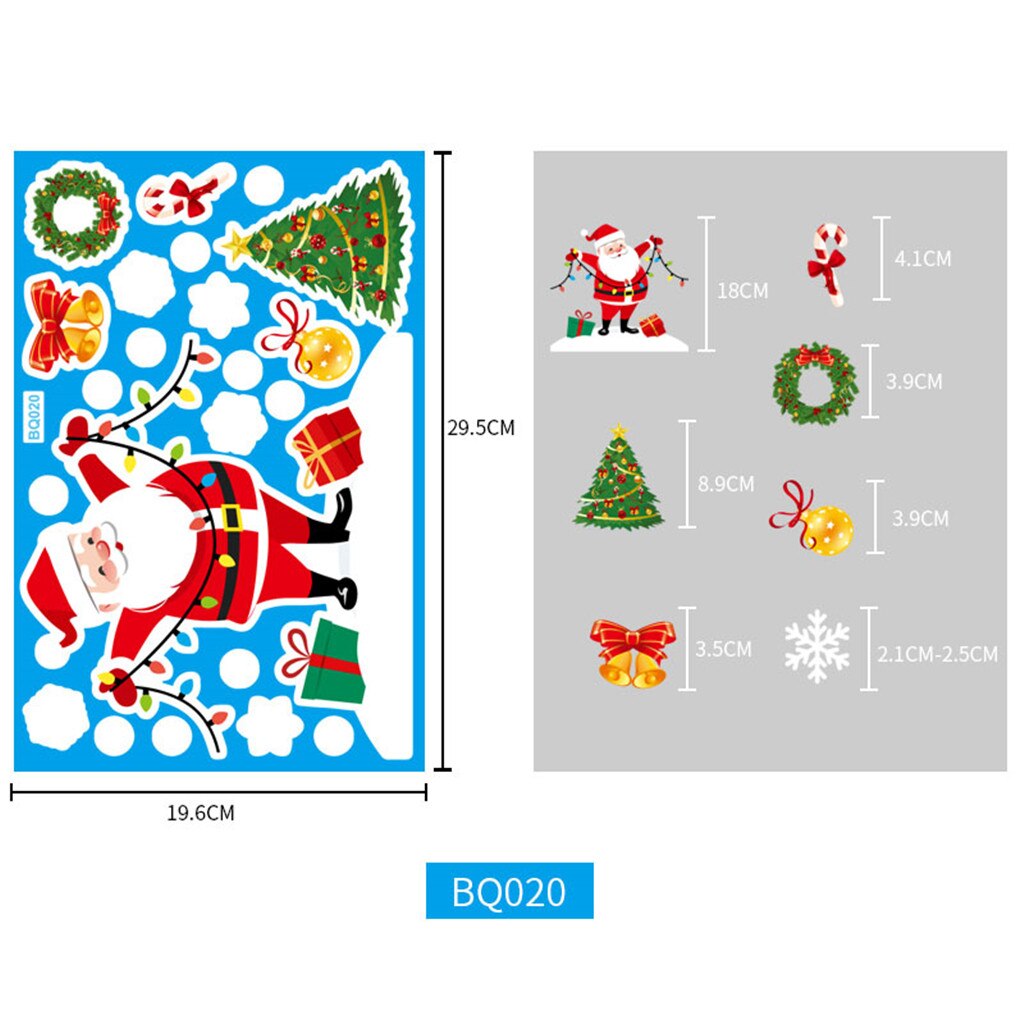 Christmas Snowman Snowflake Electrostatic Sticker Window Kids Room Year Wall Stickers Home Decals Decoration Wallpaper: C