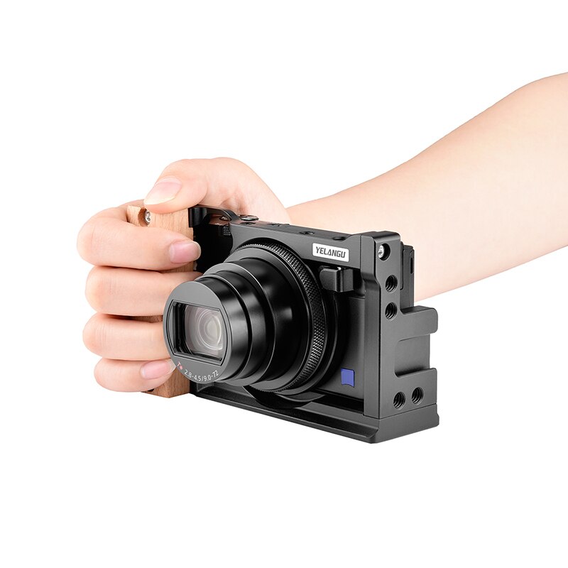Kleine Camera Kooi Video Gear Voor Sony Cyber-Shot DSC-RX100 Vii/Vi Dslr Kooi Met Houten Side Handvat/Koud Schoen Kooi-2434