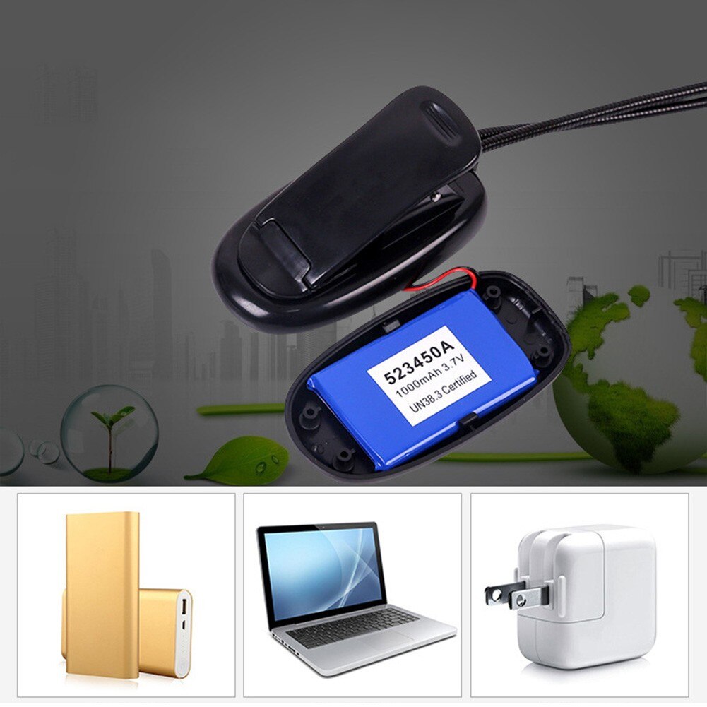 10 LED USB Light Clip-on For Music Stand Portable Flexible Gooseneck Eye Protection Reading Book Bed Reading Desktop Lamp