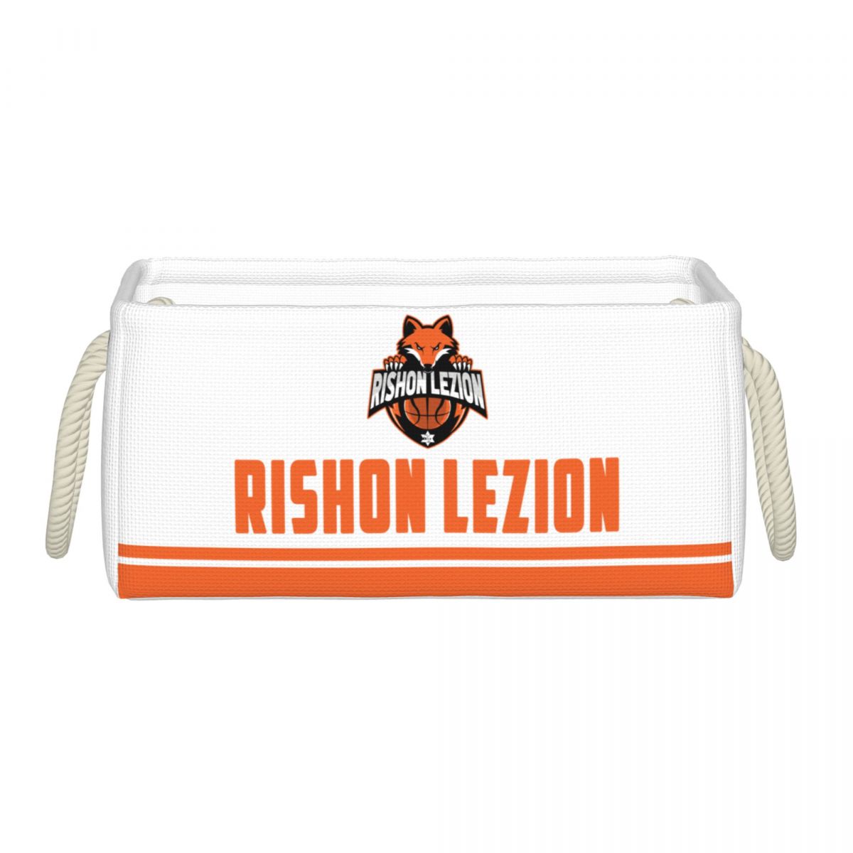 Maccabi Rishon LeZion Bc Rectangular Storage Box Basket - Fabric Storage Bin Organizing Toys, Nursery Basket, Clothing, Books: L / 5