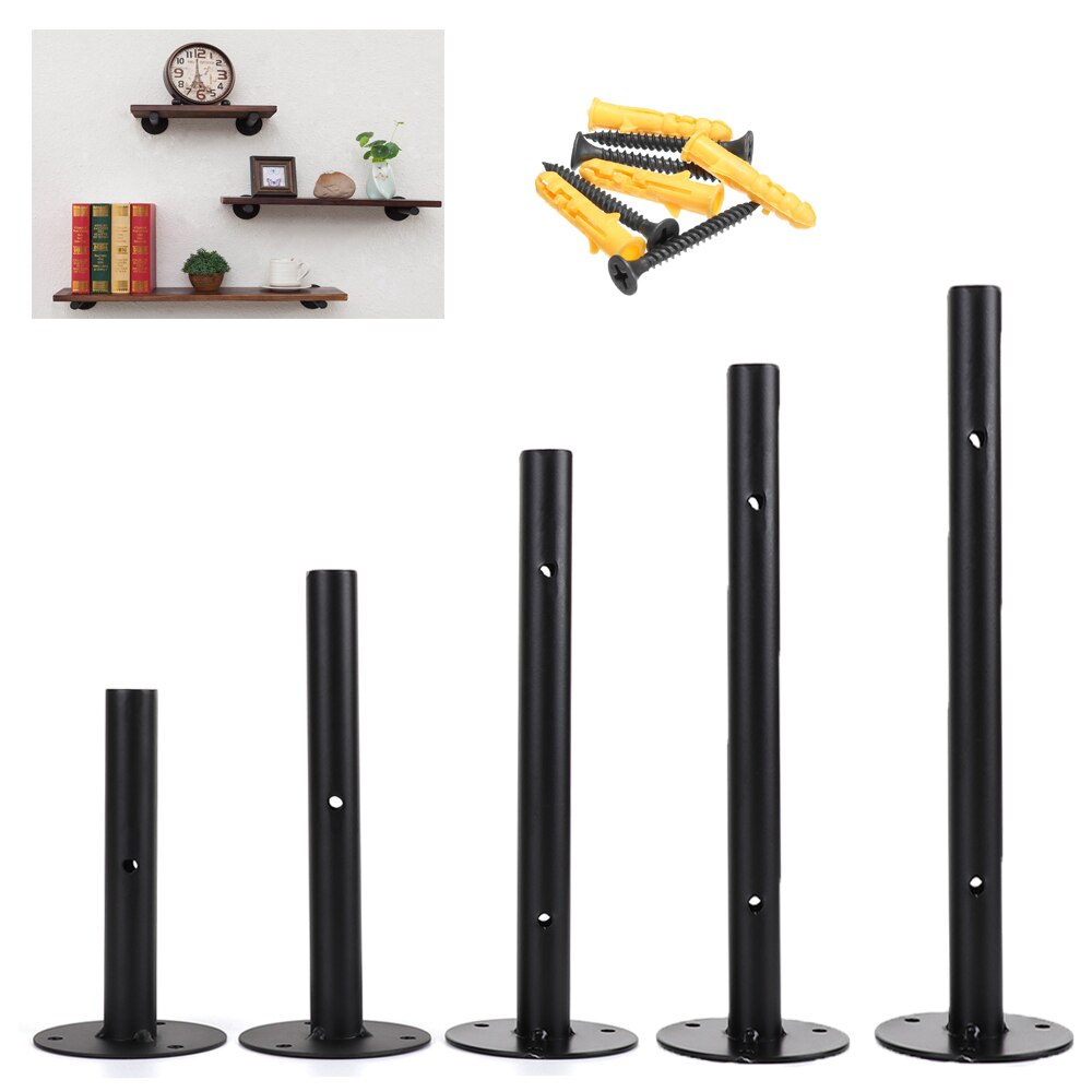 1/2/4pcs Black Industrial Iron Storage Brackets Racks Heavy Duty Shelf Board Wall Mounted Multifunctional Home Decor Hardware