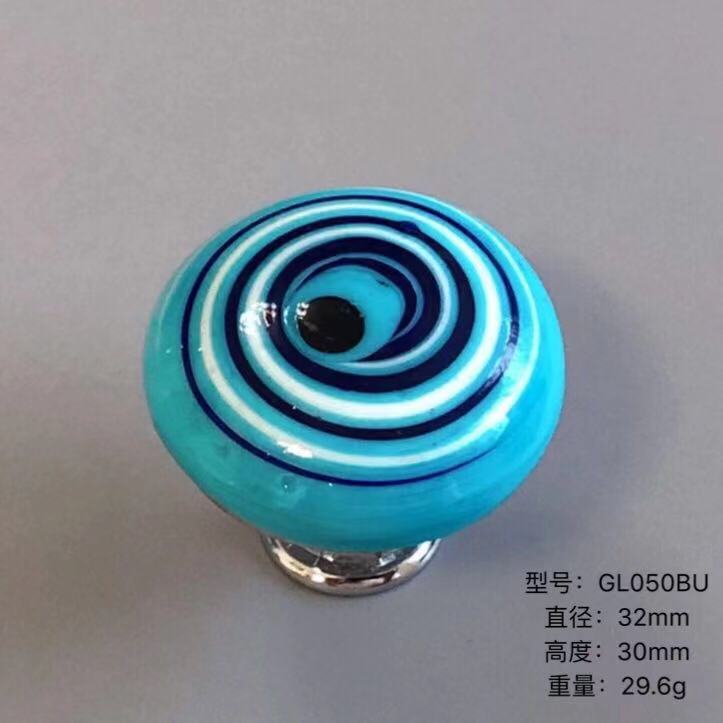 Tirador de cristal Multicolor para cajones, herrajes para decoración del hogar, tiradores de puerta de cocina y muebles: Negro