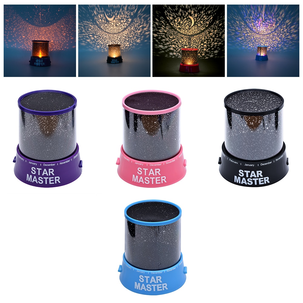 LED Night Light Projector Starry Sky Star Moon Master Children Kids Baby Sleep Luminaria Colorful USB Projection Lamp Lights