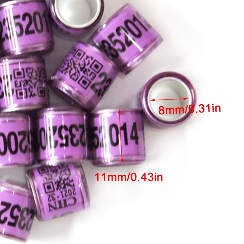 100 Pcs Colorful Color Mixing Pigeon Bands Bird Foot Ring Species Identify Train M68E