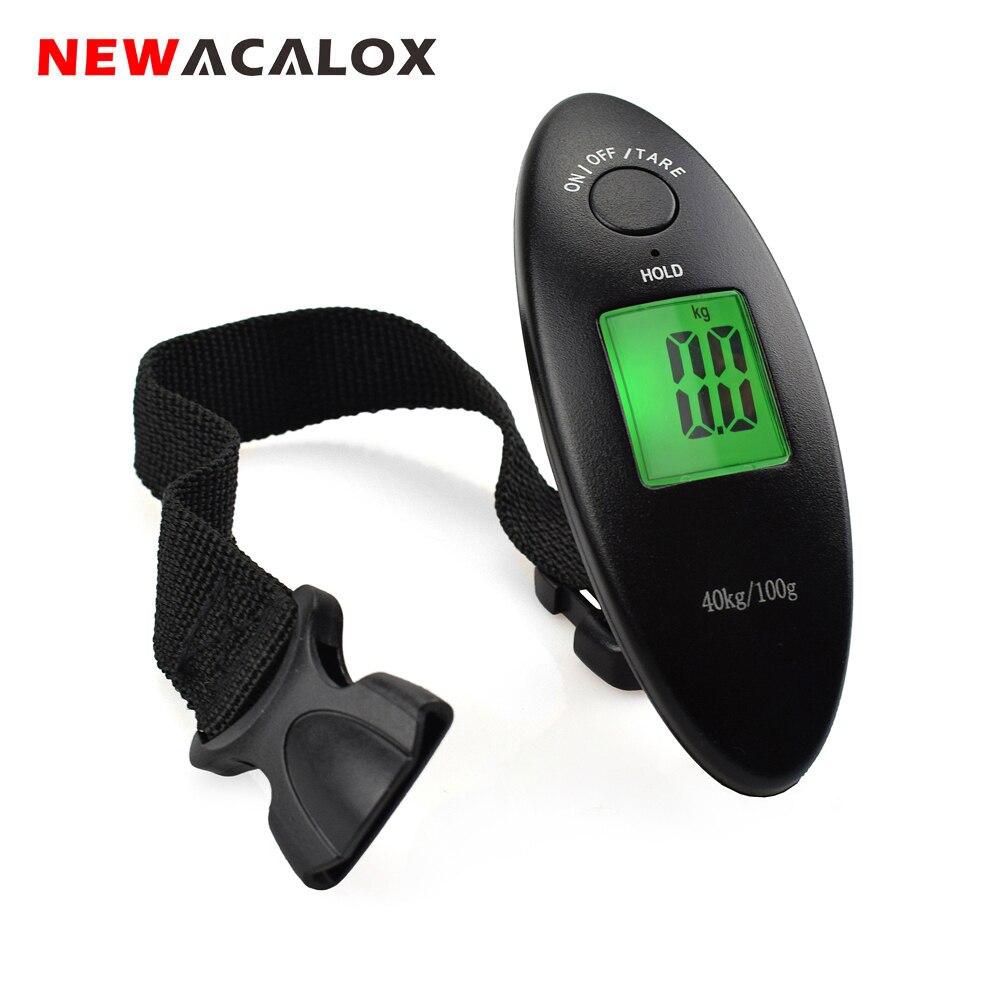 NEWACALOX-báscula Digital portátil para equipaje, 40kg/88lb, para pesca, viaje, pesaje, Steelyard, báscula electrónica LCD