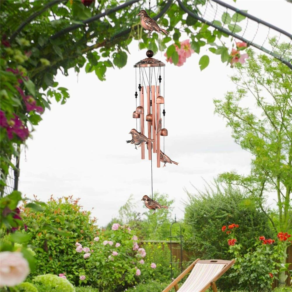 Koperen Buis Windgong Vogel Buterfly Overhandigen Bel Hanger Outdoor Tuin Pastorale Retro Stijl Windgong Klokken Decoratie
