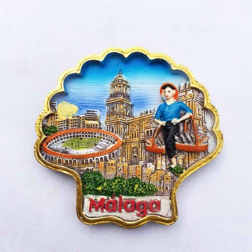Imán de nevera SouvenirPicasso, ciudad natal de Malaga, España, turismo, decoración del hogar, accesorios, imanes de resina 3d, artesanía de viaje de campo: C
