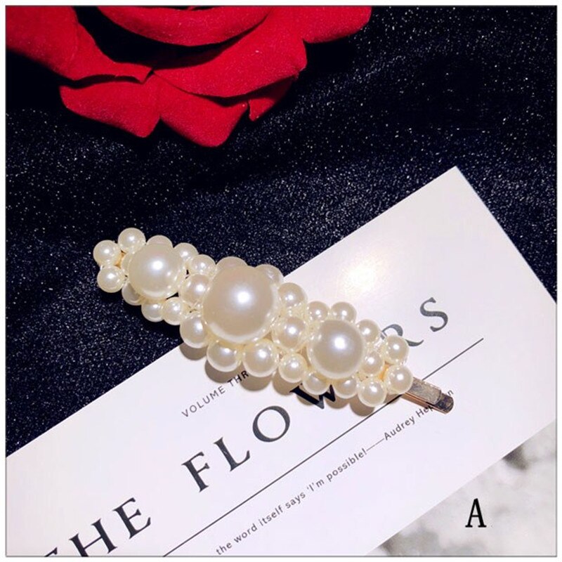 Vintage Hairwear Voor Vrouwen Eenvoudige Zoetwater Parels Bloem Haar Clip Haarspelden Hairwear Fijne Sieraden Temperament Zoete Bijoux: A-Gold