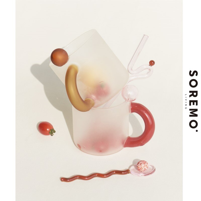 Jelly Beans Fat Mark Cup Glass To Drink Taza Cafe Lovely Ins Manual Color Milk Glass Coffee Cup Lovers