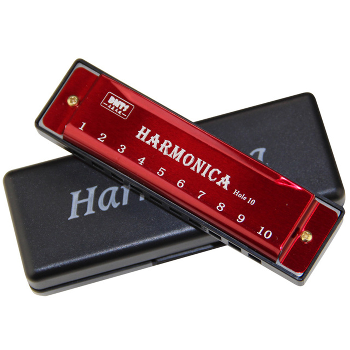 Harmonica Key of C 10 Hole Diatonic Harmonica C with Case for Beginner Students Kids with Case: Red