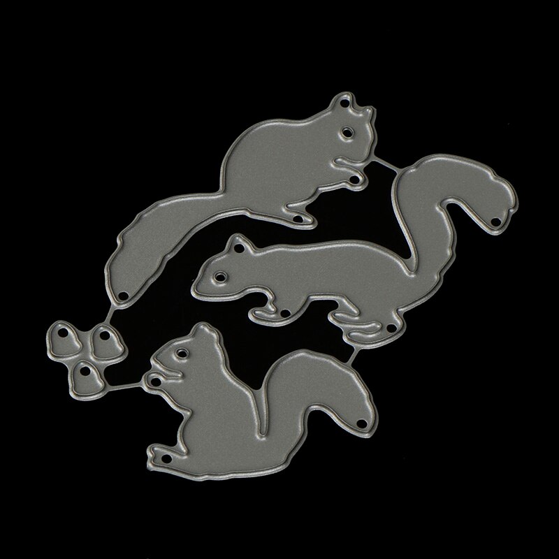 62 x 43mm sjove egern dyr fremstilling scrapbog lykønskningskort blonder hule metal skære matricer stencilramme prægning skabelon diy: Default Title