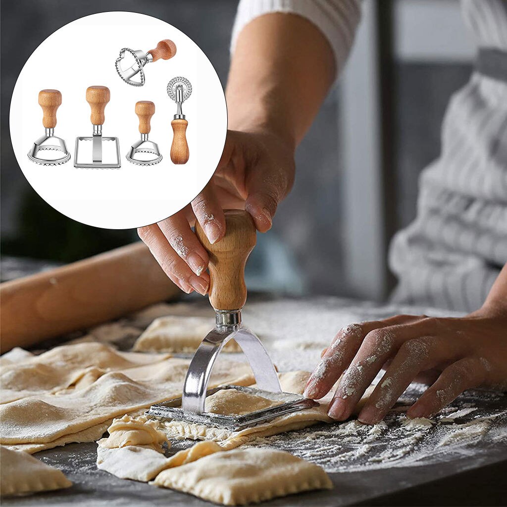 Ravioli Maker Cutter Stempel Set, 5 Stuks Vierkante Ronde Ravioli Maker