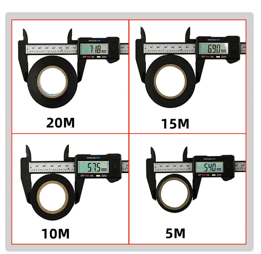 Färgad eltejp pvc slitstark flamskyddsmedel blyfri isolerande vattentät elektriker vit svart röd blå grön