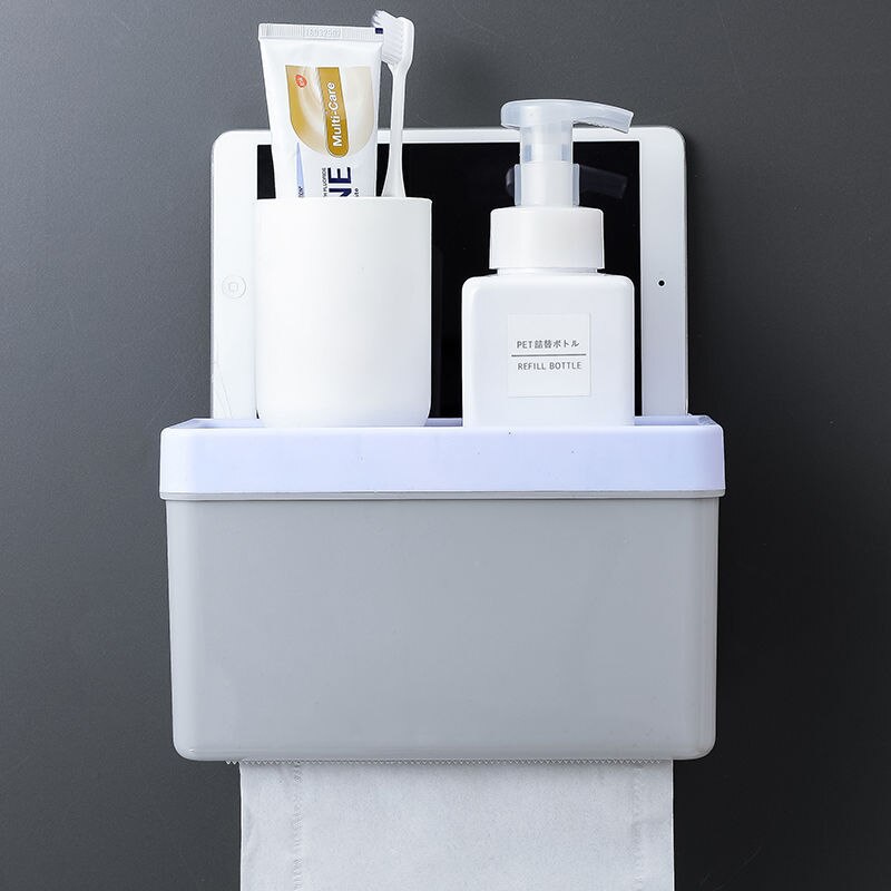 Bærbare toiletpapirholdere hylde vandtæt vævskasse vægmonteret rullepapir bakkeholder arrangør badeværelse produkter: J046-2h
