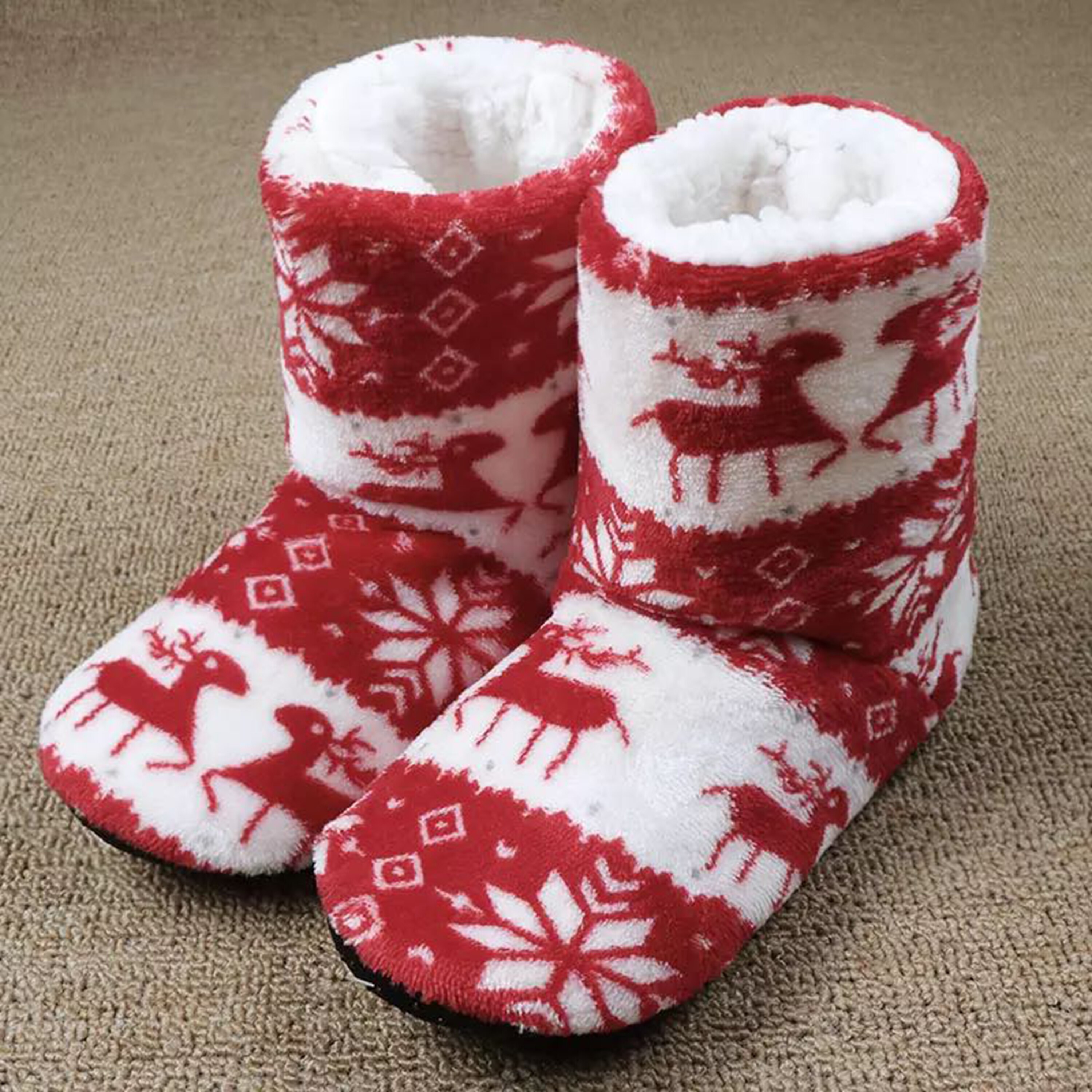 Crianças de pelúcia botas quentes meninas indoor não deslizamento piso sapatos sólidos botas de tornozelo quente para crianças