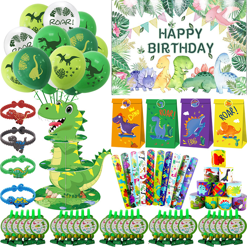Dinosaurus Verjaardag Decoratie voor Jongen Dinosaurus Thema Servies Borden Kopjes Servetten Tafelkleed Banner Kids Feestartikelen Gunst