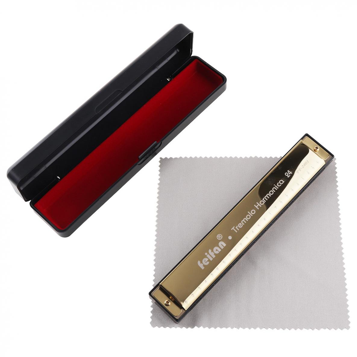 Feifan Goud 24 Gaten 8K Titanium Harmonica Tremolo Tone Keyc Harp Mondharmonica Muziekinstrumenten Kleine Volume Carry