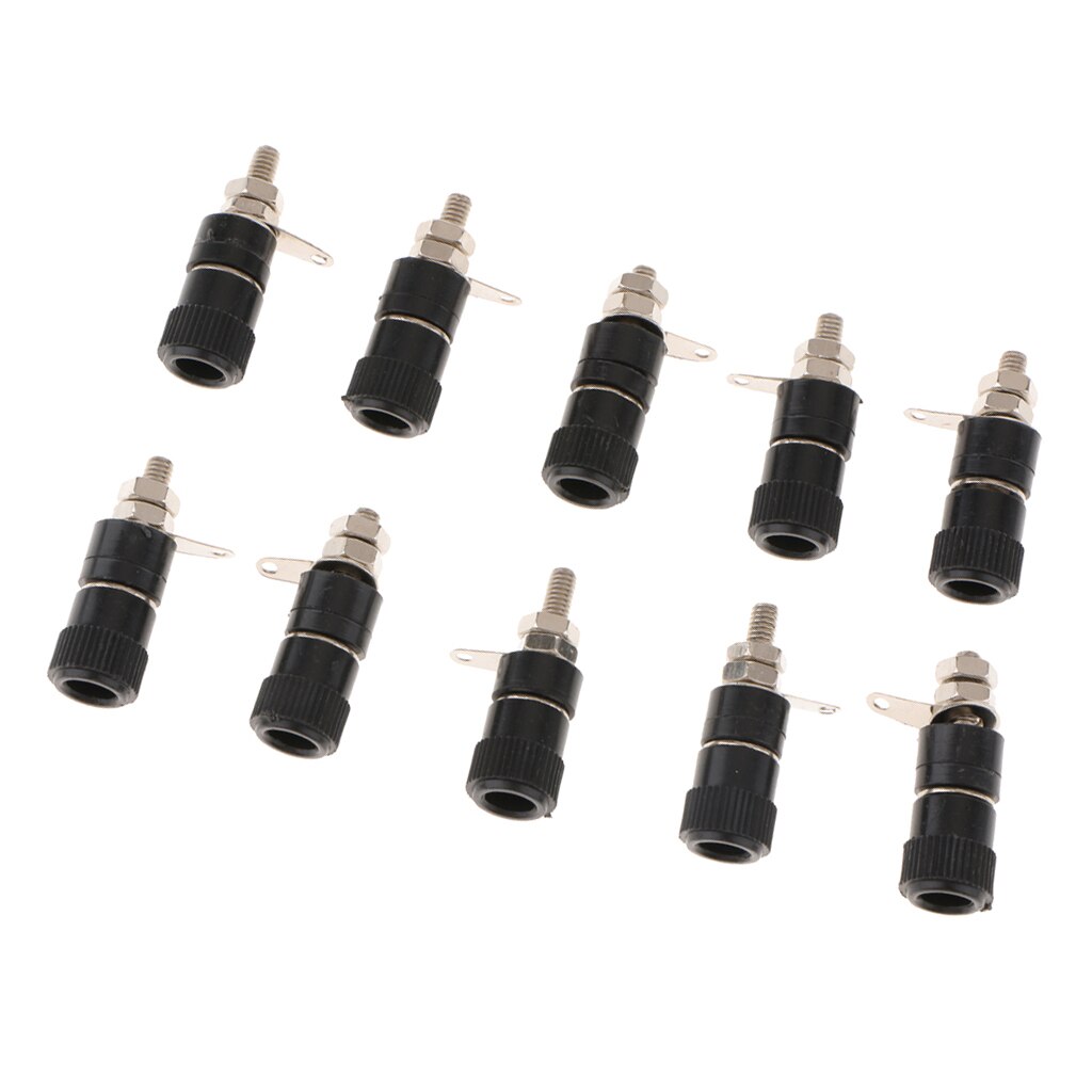 10 pieces 4mm Banana Plug Socket Jack Banana Binding Post Connector Terminal Amplifier Terminal Connector Binding Post Plug: Black