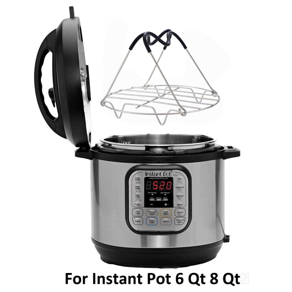 1Pcs Rvs Instant Pot Accessoires Stoomboot Thuis Keuken Kookgerei Ronde Met Siliconen Handvat Voedsel Stoomboot Voor Dumplings