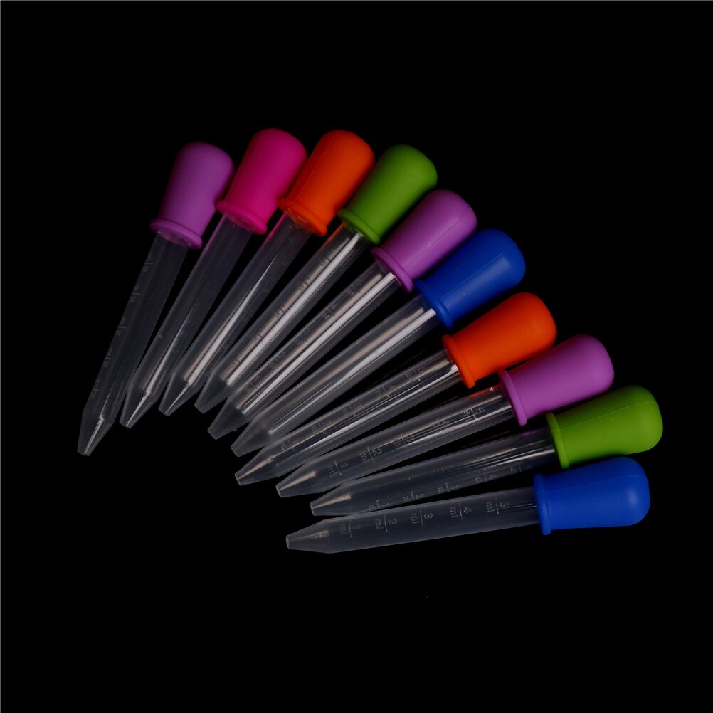 1Pc 5Ml Babyvoeding Afdruipselglas Lepel Pipette Liquid Voedsel Dropper Buret Baby Gebruiksvoorwerpen Clear Silicone Plastic Willekeurig