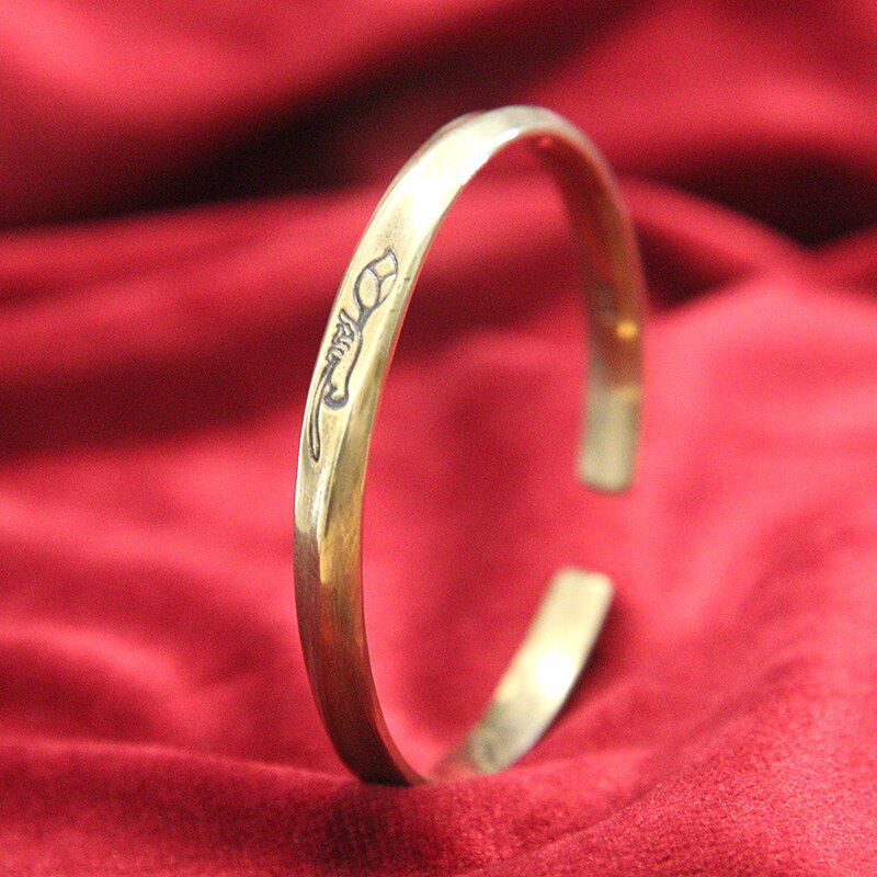 Vintage Brass Bergamot Lotus Bangles Pure Copper DIY Bracelet Accessories Simple Bangle for Men Hand Chain Trendy
